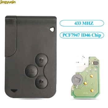 

5ps Smart Card Remote Key FOB 433MHZ PCF7947 ID46 Chip For Renault Megane 2 Scenic II Grand Scenic 2003-2008 3BTN PCB Ultrasonic