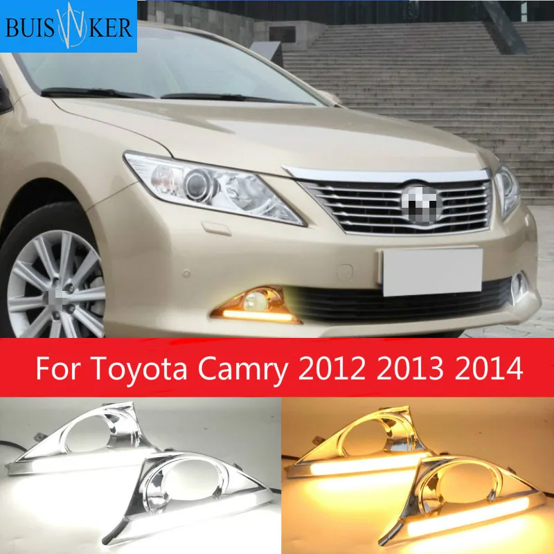 

Светодиодные дневные ходовые огни для Toyota Camry 2012 2013 2014 Drl Дневной светильник переднего бампера вождения противотуманная фара Дневной светильник головной светильник аксессуары