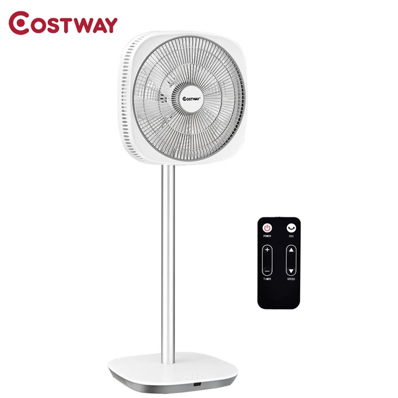 

COSTWAY Energy Saving 3D Oscillation DC Stand Fan with Remote Control 6 Speed and 8 hours Timer Settings Pedestal Fan