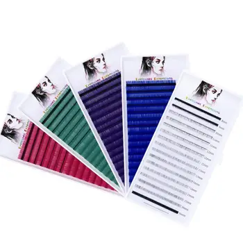

Colored Eyelashes Faux Mink Eyelashes Individual Normal Lashes Extension 16 Rows Colored Soft Fake Eyelashes for Makeup Supplies