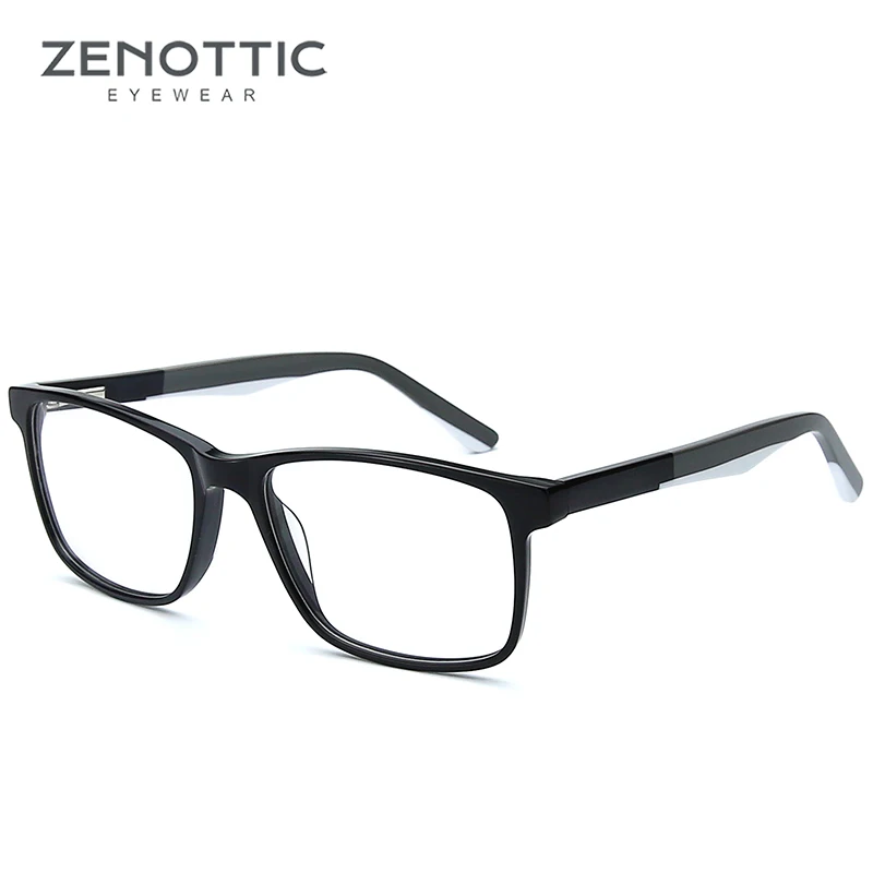 Квадратные ацетатные очки ZENOTTIC по рецепту для мужчин прозрачные с защитой от