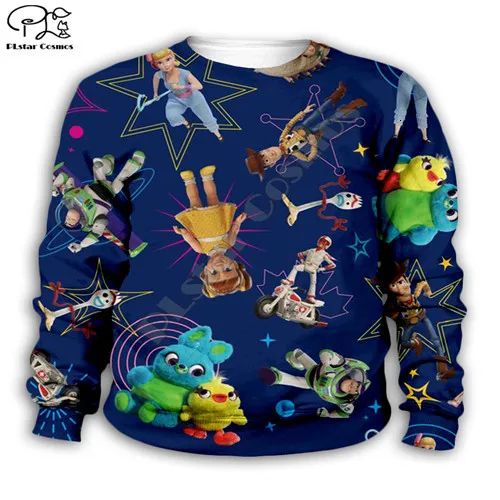 Детский комплект с 3d толстовкой с капюшоном Forky Ducky Bunny Toy Story, 4 collage pinrt, футболка, свитер для мальчиков, штаны с героями мультфильма «Шериф Вуди», Базз Лайтер - Цвет: Kids sweatshirts