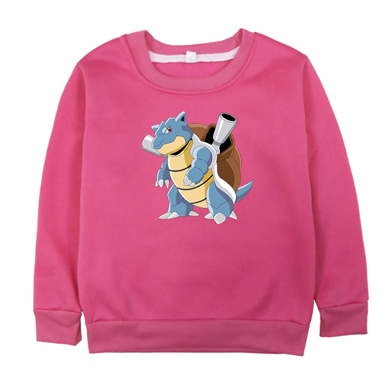 Pokemon Print Clothng Kids Baby Girls Sweatshirt Autumn Winter Cartoon Clothes for Boys Costume Toddler Fleece 2-14Years