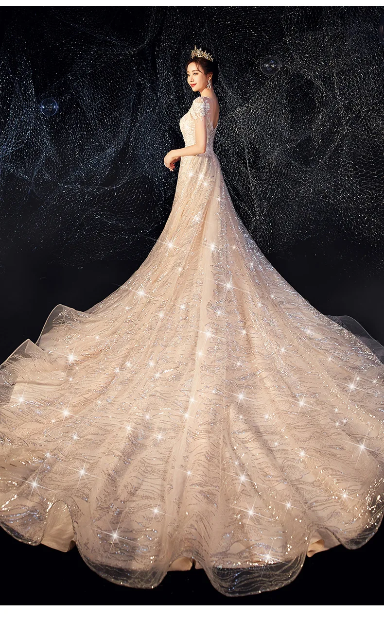 Королевское свадебное платье в стиле супер сказочного собора снов, роскошное платье для невесты ярких цветов, платье с настоящим фото De Novia Nemidor Robe Soiree