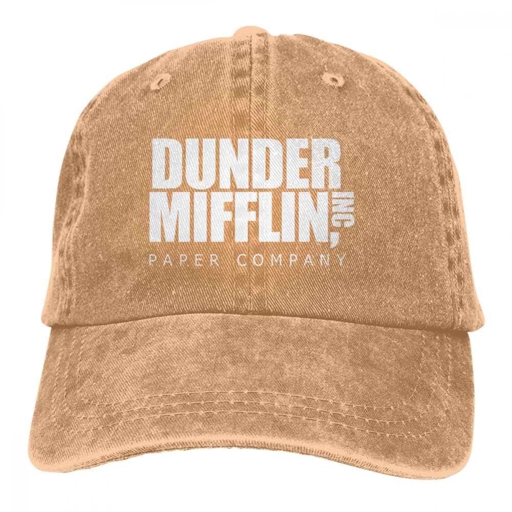 Duder Mifflin paper Casquette черные унисекс Мужские Женские джинсовые бейсболка с ремешком кепки Регулируемая шляпа для гольфа папа - Цвет: Хаки