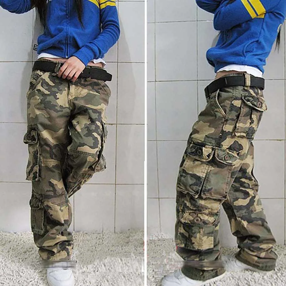 Men Camouflage Pants Oversize Trousers Hip Hop Cargo Baggy Elastic Waist   eBay