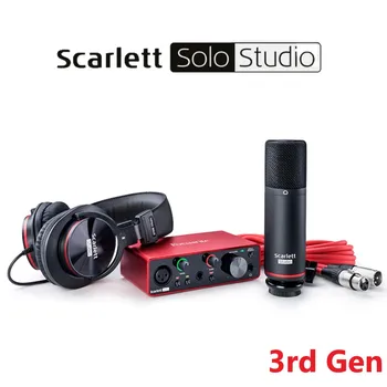 

Focusrite Scarlett Solo Studio 3rd Gen recording sound card pack 2 input/2 out USB audio interface with Condenser Mic&Headphone