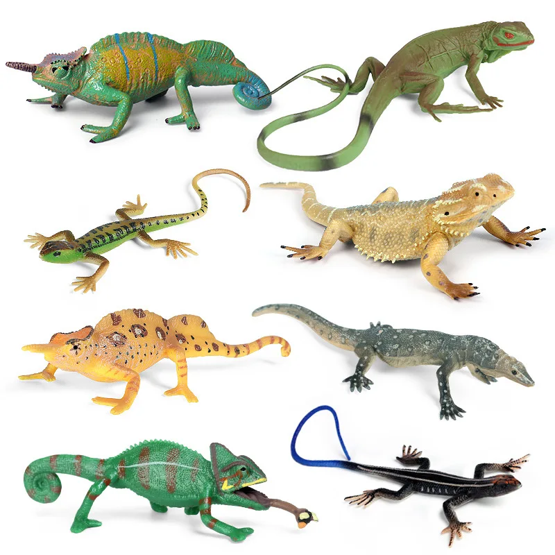Figuras de acción de animales de PVC para niños, modelo de simulación de animales para decoración de Halloween, juguete delicado, lagartija de sangre fría, reptiles, regalos