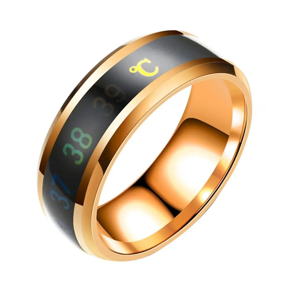 Temperature Measuring Ring Intelligent Thermometer Ring Sensitive Couple Rings Waterproof Jewelry