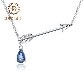 

GEM'S BALLET 0.82Ct Natural Mystic Quartz - Iolite Blue Arrowhead Pendant for Women 925 Sterling Silver Cupid's arrow Necklace