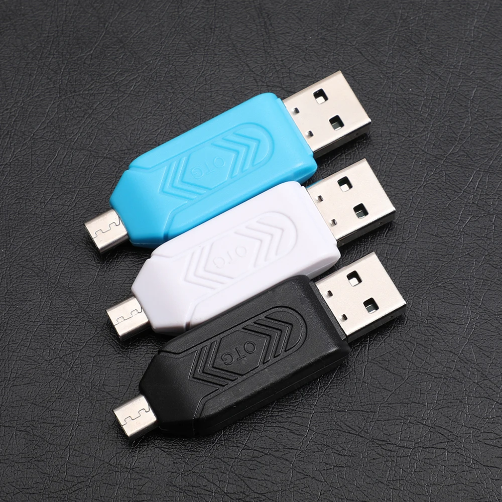 

Micro USB 2 IN 1 OTG Card Reader Type-C3.0 Support TF Card Recorder Phone Storage Card Rotatable Card Reader Blue