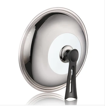 

Cooking Wok Pan Lid Stainless Steel Universal Pan Cover Visible Replaced Lid Frying Wok Pot Semicircle Wok Cover With Handle