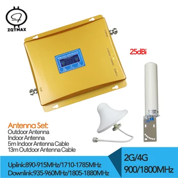 

ZQTMAX 900 1800 Cellular Signal Repeater GSM DCS Cell Phone Amplifier 2G 4G Mobile Phone Booster Repetidor kits antenna for home