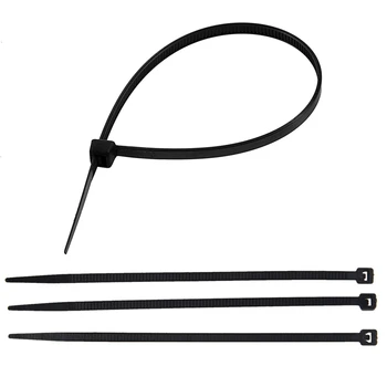 

300Pcs Black Nylon Cable Zip Ties Self Locking 2.5x100mm with Cable Ties Cable Tie Wraps/Zip Ties - Black 200xm 300Pcs