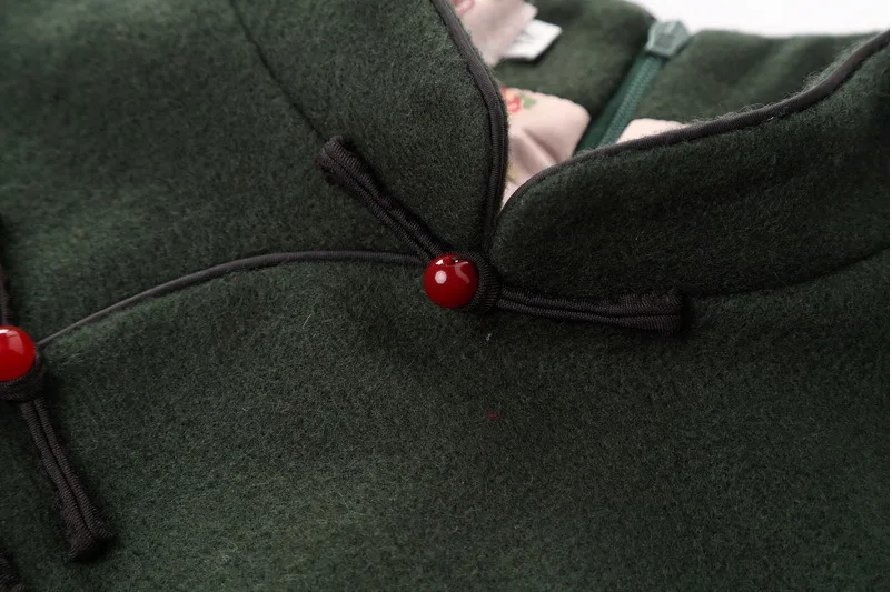 4XL Осенняя блузка, красивая розовая китайская рубашка Ципао, шерстяные ретро топы, цветы, стрекоза, вышивка, женские топы чонсам