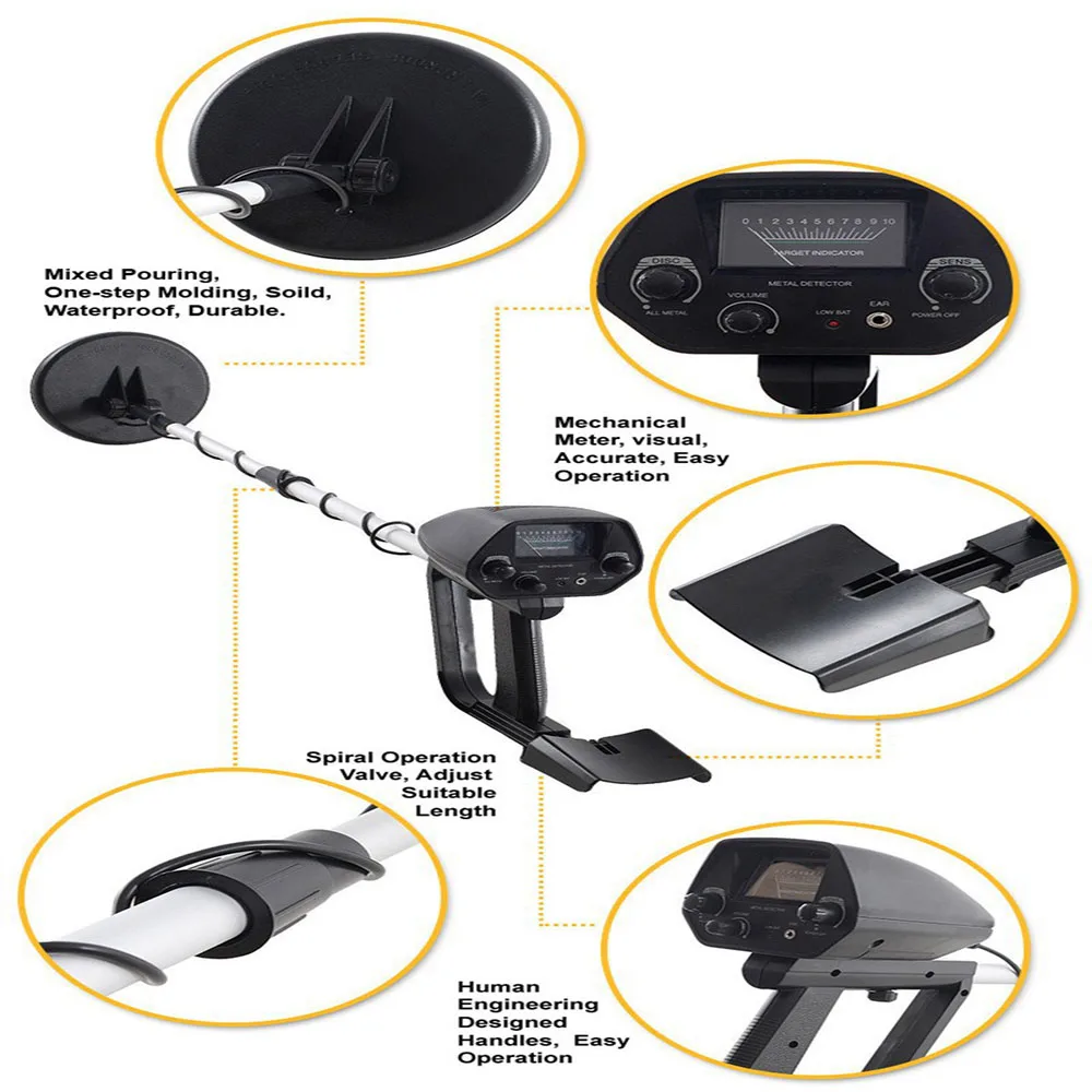 Портативный тип света водонепроницаемый металлодетектор глубокая гиперчувствительность поиск золотоискатель Охотник MD-4030