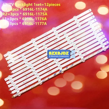 

Tira conduzida da lâmpada do luminoso 9leds para lg 47 "tv lcd 47la6200 47ln5400 6916l-1527a 6916l-1528a 6916l-1547a 1529a 6916l