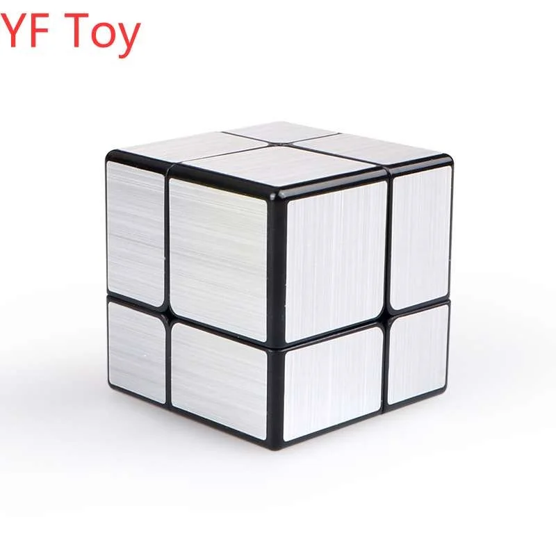 Qiyi Cubes 2x2x2 Mirror Surface Magic Sliver Black Puzzle Twist Toy 2x2 Ultra-Smooth Brain Teaser Safe ABS Professional | Игрушки и