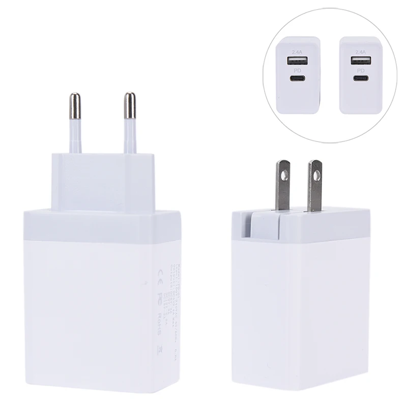 США/ЕС разъем PD USB C настенное зарядное устройство адаптер для iPhone X Xr Xs Max 8 Plus 30 Вт Быстрая зарядка Qc 3,0 Для huawei P30 Быстрая зарядка