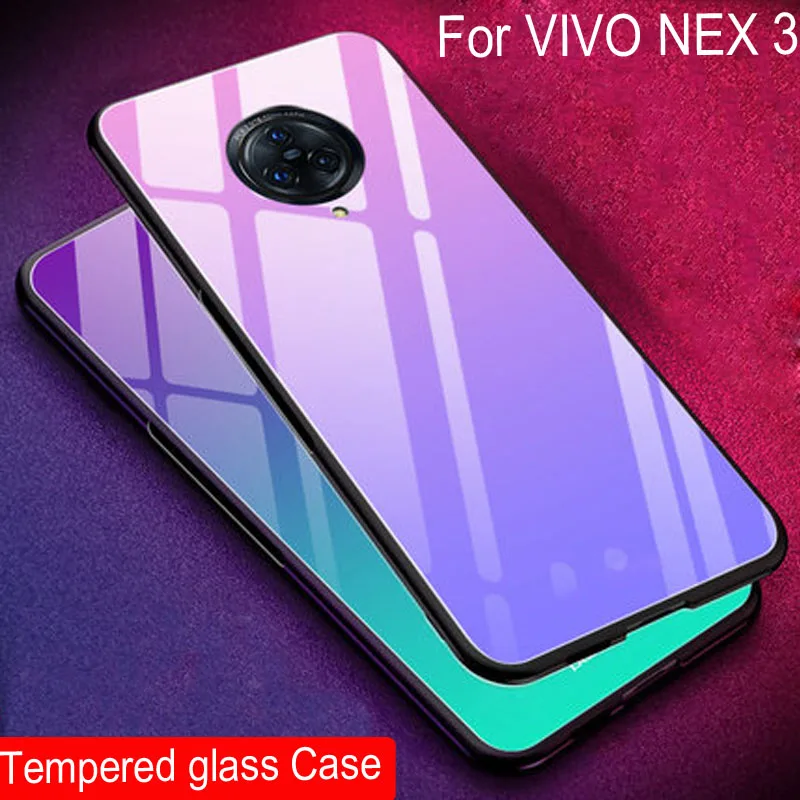 Закаленное стекло крышка для VIVO NEX 3 градиентный цвет задняя NEX3 Мягкие