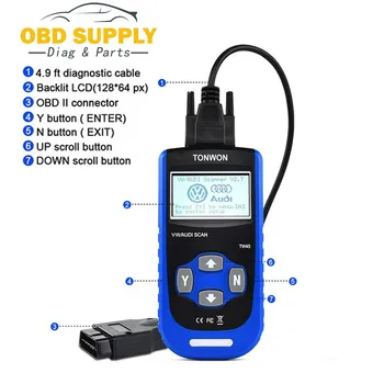 

2019 OBD2 Diagnostic Scanner Tonwon TW45/TW69 VAG Diagnostic Scan Tool For Most VW And Audi Vehicles