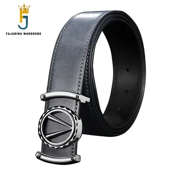 

FAJARINA New Arrival Cow Genuine Leather Belt Men Mens High Grade Quality Design Smooth Buckle Belts Jean Accessories LUFJ897
