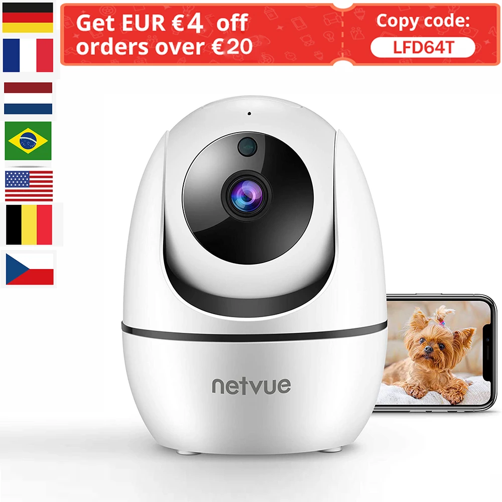 IP-камера NETVUE Wi-Fi 1080P с ИИ-датчиком присутствия | Безопасность и защита