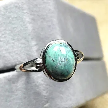 

Top Natural Turquoise Ring For Woman Lady Man Love Gift Silver Crystal 11x9.5mm Beads Stone Jewelry Adjustable Finger Ring AAAAA