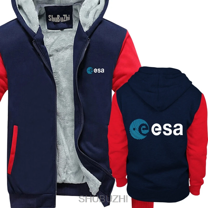 ЕКА Европейский космического агентства Символ Логотип пространство помешанный ботаник Мужская зимняя Толстовка для девочек, плотное пальто sbz4322 - Цвет: navy red