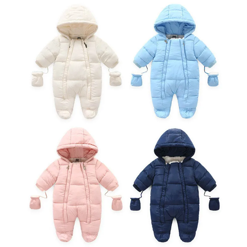 Infant Baby Boy Girl Hooded Romper Jumpsuit Knit Warm Outerwear Clothes E0