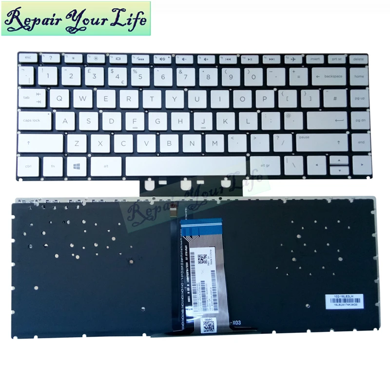 Клавиатура для ноутбука hp 14-BS 240 G6 14-BK 14-BF 14M-BA 14-CB 14-BW Великобритания Клавиатура серебро с подсветкой