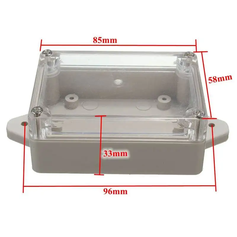 85x58x33mm Plastic Waterproof Clear Cover Project Electronic Box Enclosure Cases 3.35"2.28"x1.30"