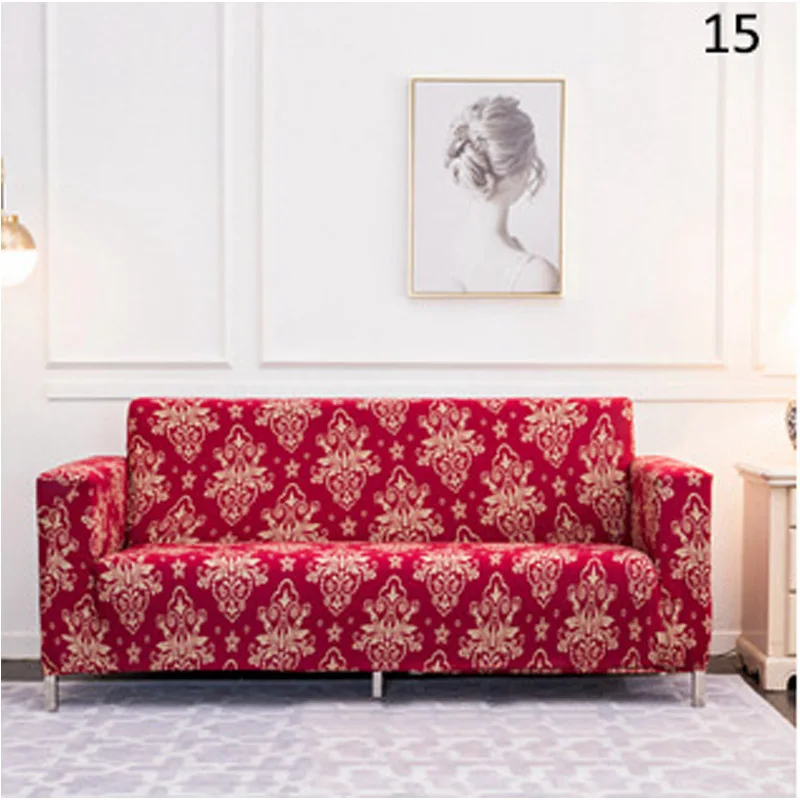 Эластичное диванное покрывало с эластичной обмоткой, все включено, чехлы для диванов для гостиной, секционные чехлы для диванов, мебель для патио - Цвет: 15