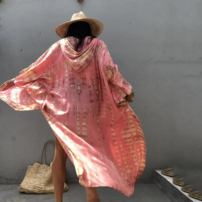 Womens Clothing Shirt Hooded Batwing-Sleeve Summer Blouse Bohemian Striped Plus-Size