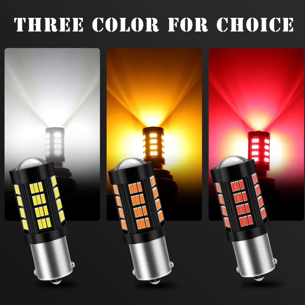 2pcs 1156 BA15S P21W 1157 BAY15D P21/5W R5W LED  66SMD 4014 Ĩ 360   BAU5S PY21W ڵ Led  ȣ 6000K