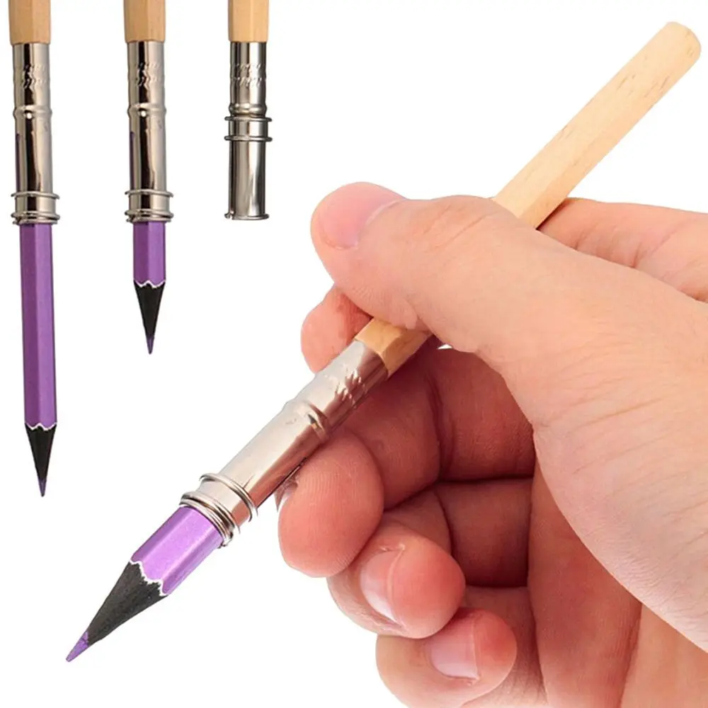 5Pcs Pencil Extender Adjustable Lengthener Holder Wooden Drawing Painting Tools 