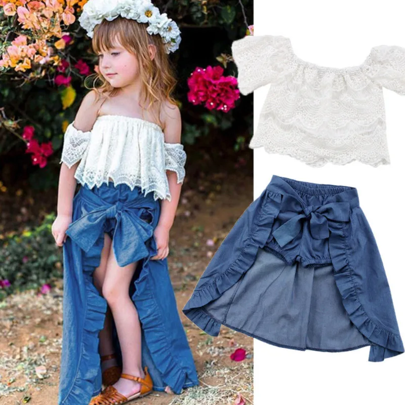 CANIS Summer 3Pcs Toddler Baby Kid Girl Summer Spaghetti Strap Polka Dots Tops+Ruffle Dress+Shorts Clothes