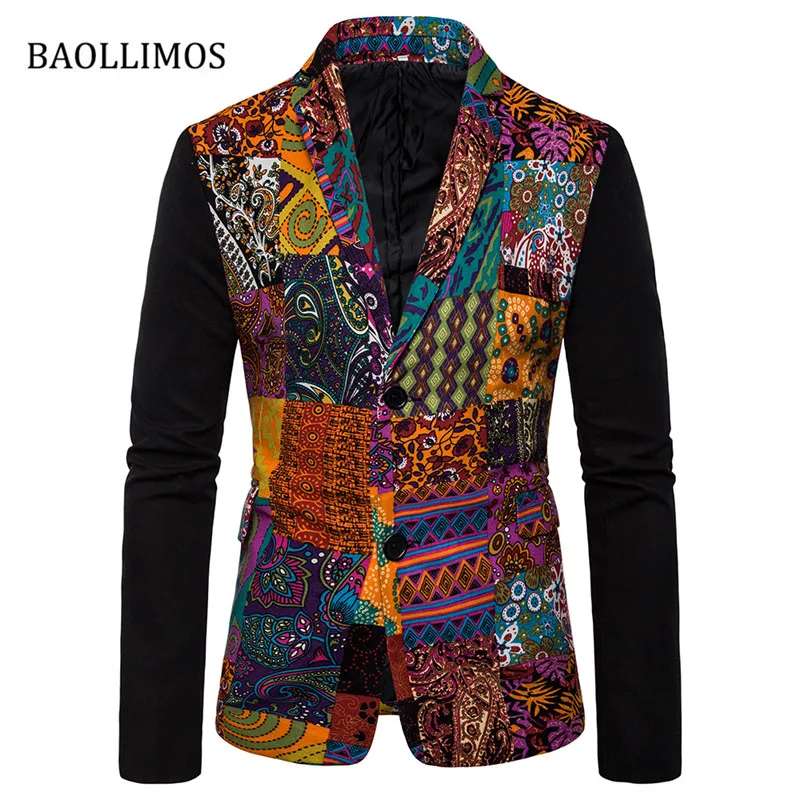 

Suit jacket men's fashion print blazer best selling men's slim casual blazer men's hip hop singer suit jacket