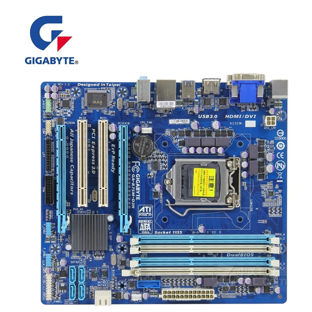 Для материнской платы GIGABYTE GA B75M D3H Разъем LGA1155 DDR3 для Intel B75 оригинальная