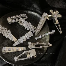 

Korea Zircon Rhinestone Elegant BB Hair Clips Hairpin for Women Girls Crystal Barrettes Duckbill Hair Clip Hair Accessories 2022