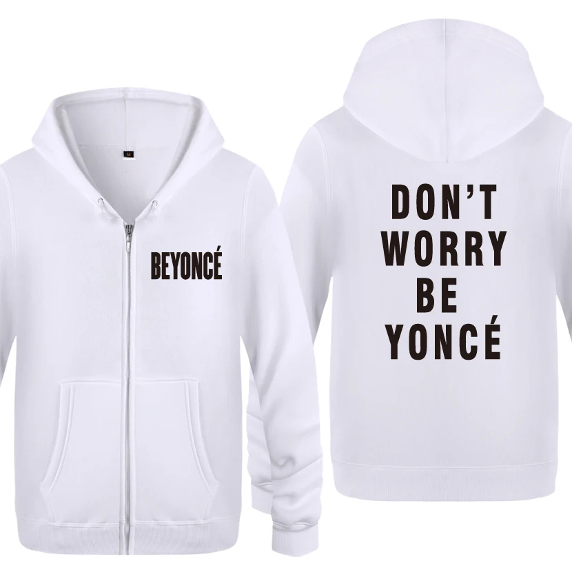 Не беспокойтесь быть YONCE BEYONCE толстовки для мужчин мужские флисовые кардиганы на молнии толстовки с капюшоном