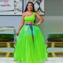 Женская Осенняя Высокая талия сетка Высокая Сплит джинсовая юбка Сращивание Макси юбки винтажные вечерние Клубные ночные пляжные длинные юбки 2 цвета