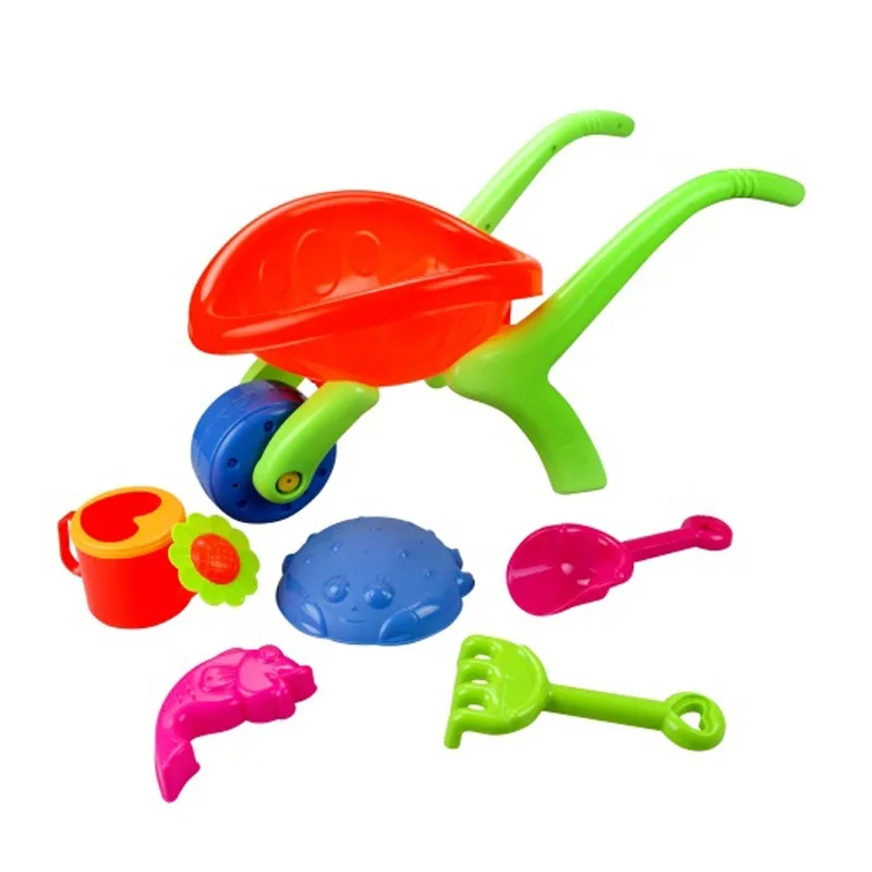 

6 Pieces Beach Cart Beach Play with Water Toy Set Play Sand Dredging Spatula Children Bath Toy