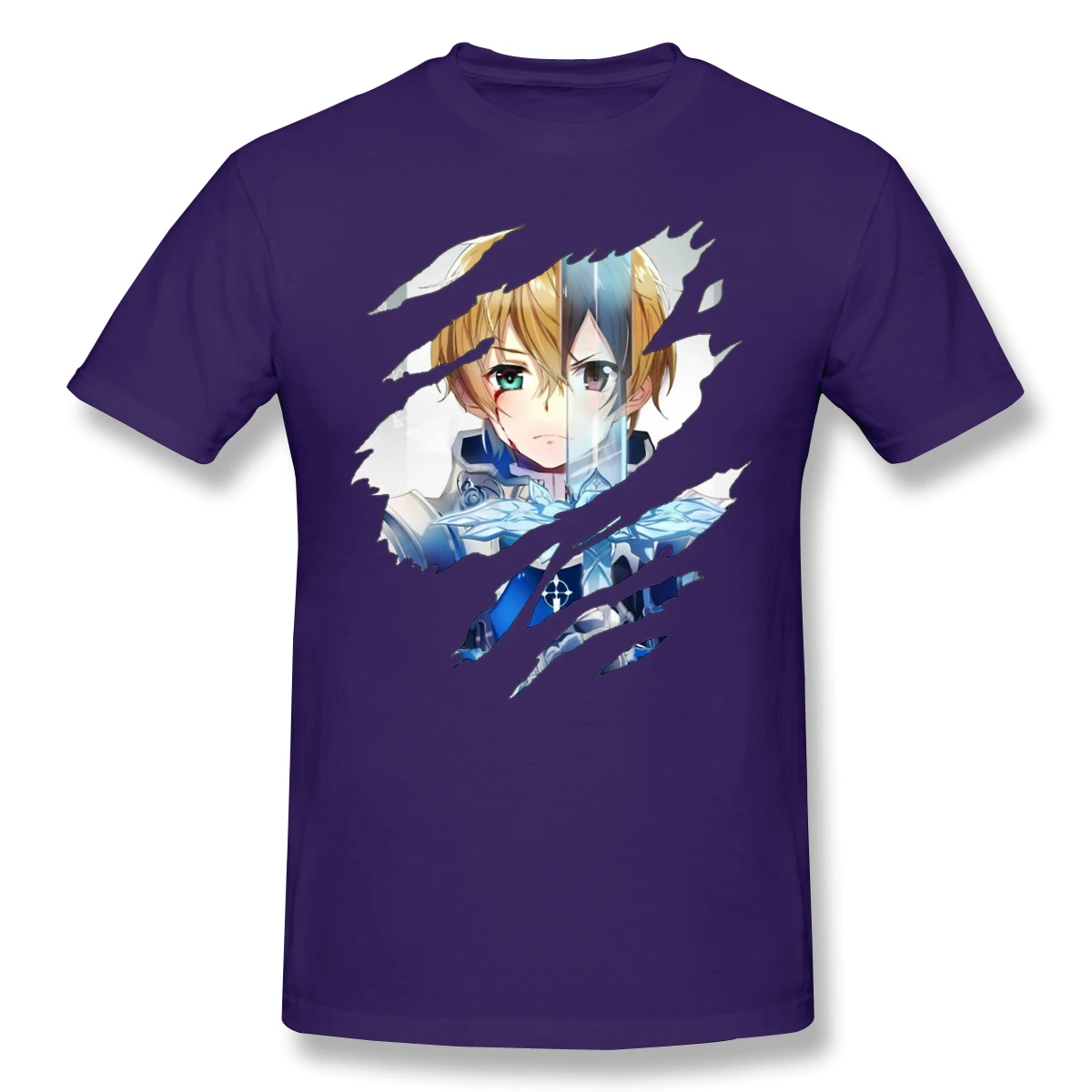 Футболка для мужчин Eugeo X kiito 100% хлопок Sword Art Online футболка 6XL одежда смешного
