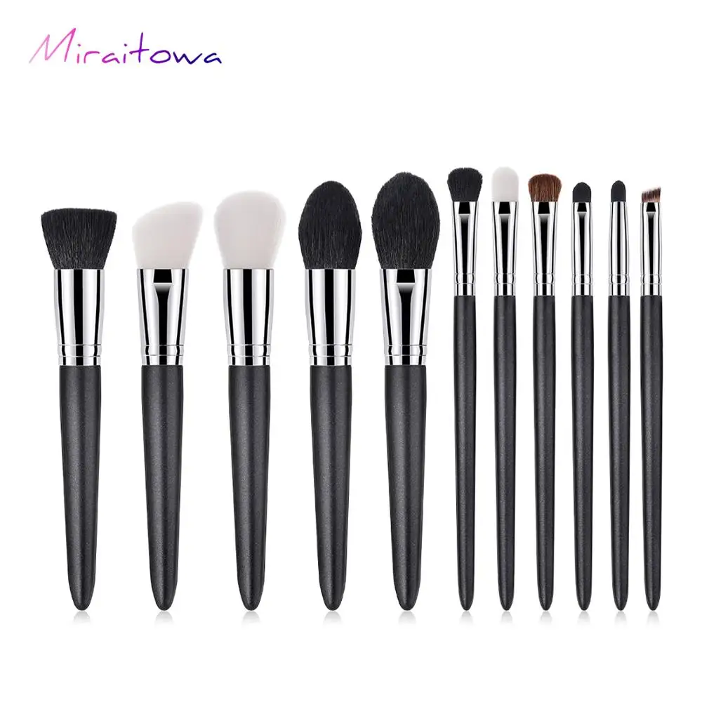 Professional 11Pcs Makeup Brush Sets Tools Cosmetic Brush Foundation Eyeshadow Eyeliner Lip Powder Brush Pinceau Maquillage - Handle Color: T-11-005