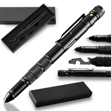 Armes d'auto défense militaires multifonctions pour femmes, stylo tactique, brise verre d'urgence, étanche, survie en Camping