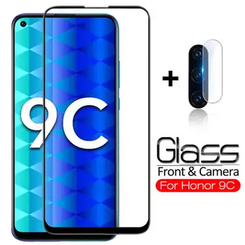 

2 in 1 Tempered Glass For Huawei Honor 9C Protective Glass on Honor 9C Honor9C Honer 9 C C9 Aka-l29 6.39 Safety Screen Protector