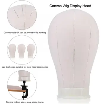 

22inch Canvas Head Wig Model Making Mannequin Head Hat Headwear Cap Display Manikin Model Mannequin Wig Display Head b