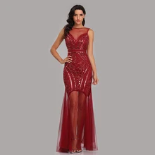 Robe De Soiree/Вечерние платья с блестками и бусинами, вечерние длинные платья без рукавов с круглым вырезом на выпускной, стиль
