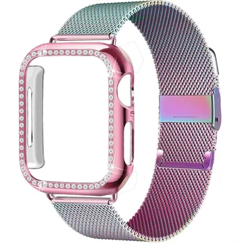 

Case+Strap for Apple Watch band 44 mm 40mm iWatch 42mm 38mm Stainless steel Milanese Loop bracelet apple watch 5 4 3 38 42 44mm